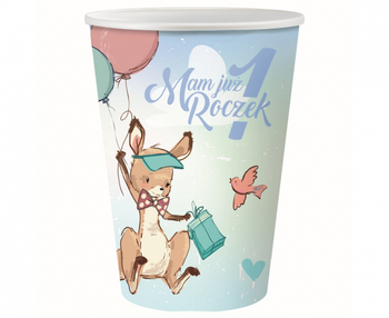 Kubeczki papierowe Kolekcja Roczek - Kangurek, 270 ml/ 6 szt.