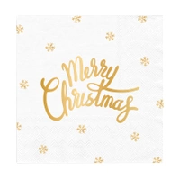 Serwetki Merry Christmas białe 10szt.