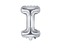 Balon foliowy Litera ''I'', 35cm, srebrny
