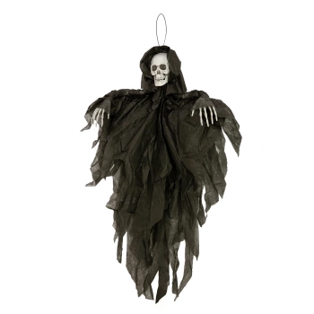 Dekoracja Halloween wiszący Duch Szkielet czarny