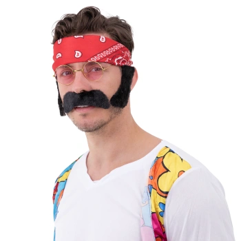 Sztuczne bokobrody i wąsy - zestaw