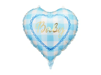 Balon foliowy serce Baby, 35 cm, jasnoniebieski