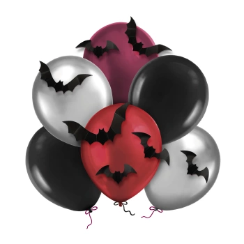 Balony Nietoperze Halloween 12cali 6 szt. zestaw DIY