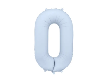 Balon foliowy Cyfra '0', 86cm, mglisty niebieski