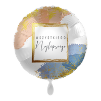 Balon foliowy 18" - Pastel & Gold Wszystkiego najlepszego 