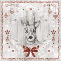 Serwetki papierowe „Jeleń z kokardą”, 33×33 cm ,(20 szt)