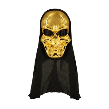 Maska Halloween Czaszka złota 42x16cm