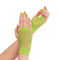 Rękawiczki z siatki bez palców neonowe zielone 11cm