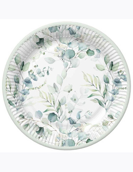 Talerzyki papierowe Eucalyptus, 23 cm, 8 szt
