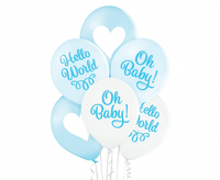 Balony "Oh Baby Boy" , 6 szt, niebieskie