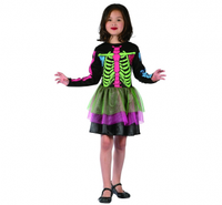 Strój dla dzieci "Szkieletorka kolorowa" (sukienka), rozm. 110/120 cm