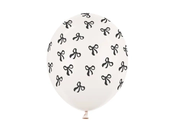 Balony 30 cm, Kokardki, Pastel Off-white ( 6szt)
