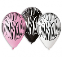 Balony Premium "Paski z zebry", 12" / 6 szt. KK