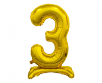 Balon foliowy B&C Cyfra stojąca 3, złota, 74 cm