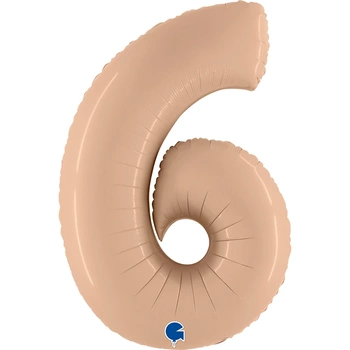 Balon foliowy Cyfra Grabo Satin Nude - Ecru 6 - 40"/102cm