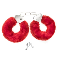 Kajdanki pluszowe na wieczór panieński czerwone