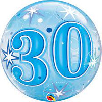   Balon Bubble "30 Gwiazdki"  niebieski 22''