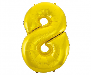 Balon foliowy B&C "Cyfra 8", złota, 92 cm