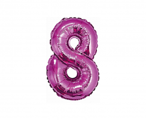 Balon foliowy "Cyfra 8", różowa, 35 cm