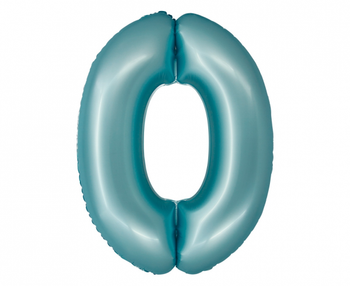 Balon foliowy Smart, Cyfra 0, j. niebieska matowa, 76 cm
