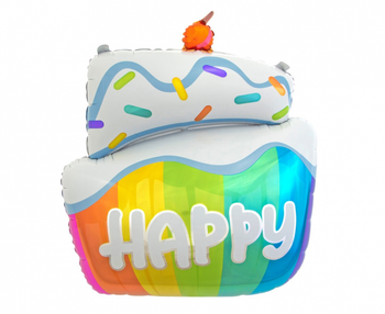 Balon foliowy Tort HAPPY, 60x50 cm