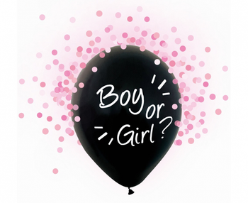 Balony Boy Or Girl, różowe konfetti
