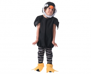 Strój dla dzieci Pingwinek (kaptur, bluzka, spodnie, nakrycia na stopy), rozm. 92/104 cm