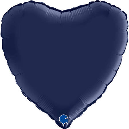 Balon Grabo 18'' Serce satynowe Blue Navy ( ciemny granat)