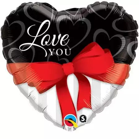 Balon QL 36″  Love You Red Ribbon