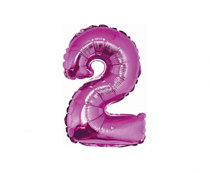 Balon foliowy "Cyfra 2", różowa, 35 cm