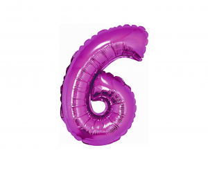 Balon foliowy "Cyfra 6", różowa, 35 cm