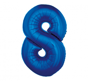 Balon foliowy "Cyfra 8", niebieska, 92 cm