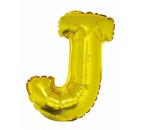 Balon foliowy "Litera J", złota, 35 cm