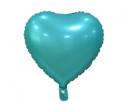 Balon foliowy "Serce", matowe, turkusowe, 18"