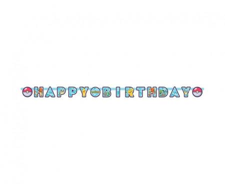 Girlanda papierowa Happy Birthday Pokemon 218 x 12 cm