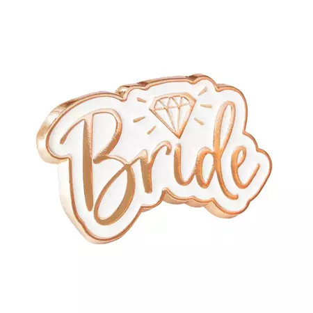 Pin emaliowany Bride rose gold